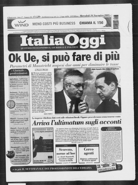 Italia oggi : quotidiano di economia finanza e politica